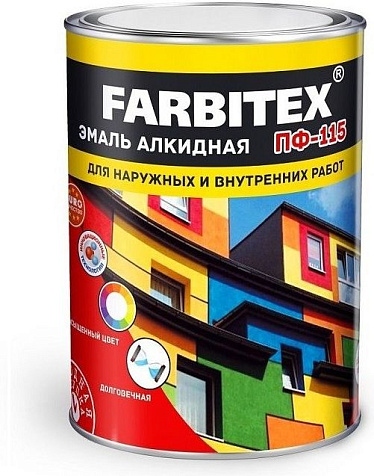 Эмаль ПФ-115 Farbitex, голубая, 0.4 кг купить в СОМ