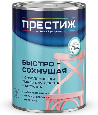 Эмаль акриловая Престиж, полуглянцевая, черная, 0.9 кг купить в СОМ