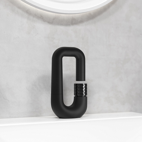 Смеситель для раковины Iddis Twist TWIBLBTi01, латунь, черный матовый купить в СОМ