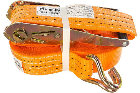 Ремень стяжной с крюками 50мм/5т/12м оранжевый купить в СОМ