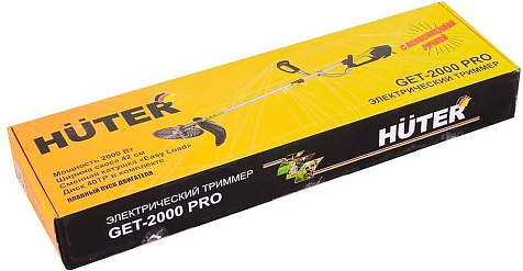 Триммер электрический HUTER GET-2000 PRO, 2000 Вт, разборная штанга, ремень, леска, нож купить в СОМ