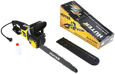 Пила электрическая цепная HUTER ELS-2400, 2400 Вт, шаг 3/8, шина 45 см купить в СОМ