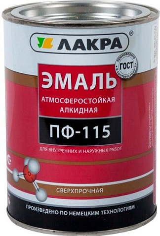 Эмаль алкидная ПФ-115 Лакра, белая матовая, 20 кг купить в СОМ