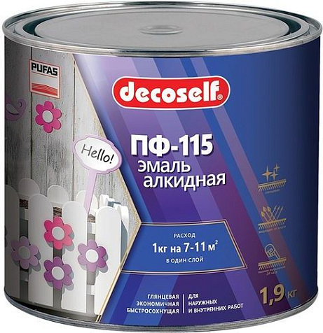 Эмаль ПФ-115 Pufas Decoself, зеленый, 1.9 кг купить в СОМ