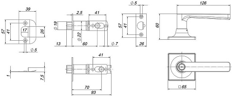 Ручка защелка PUNTO DK710/BL SN-ET (кл./фик.) никель купить в СОМ