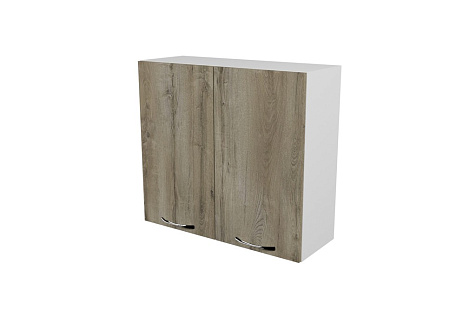 ШН.80.7.2 Шкаф навесной 2 дв.Короб Белый, Фасад Дуб Дарго, Ручки Скобы купить в СОМ