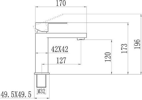 Смеситель для раковины Fmark FS8701C, нержавеющая сталь, золото купить в СОМ