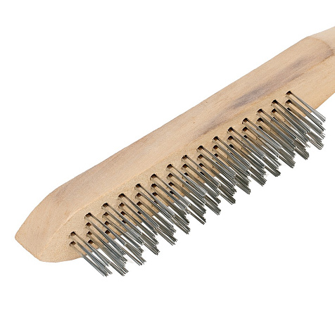 Щетка стальная 4-х рядная с деревянной ручкой SPARTA купить в СОМ